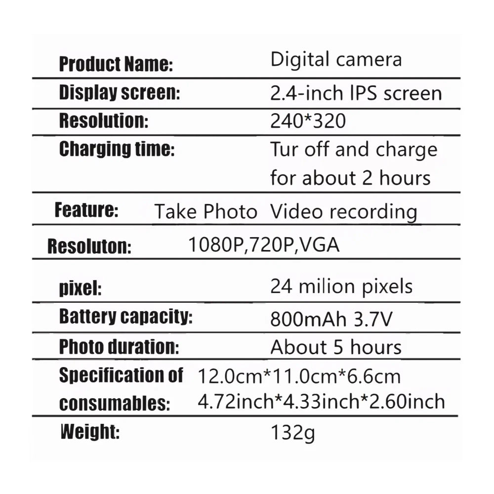Mini Digital Camera Set
